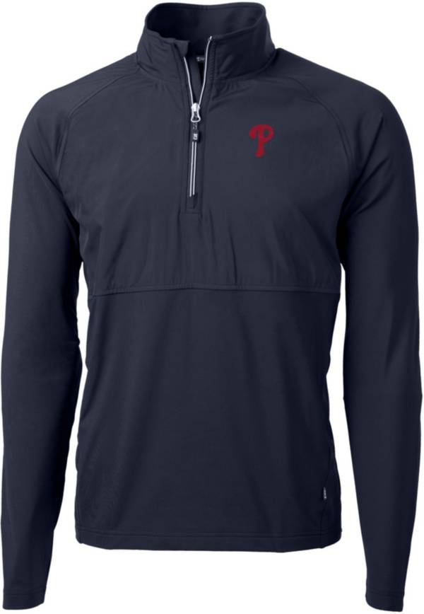 Cutter & Buck Men's Philadelphia Phillies Blue Eco Knit Stretch 1/4 Zip Pullover product image