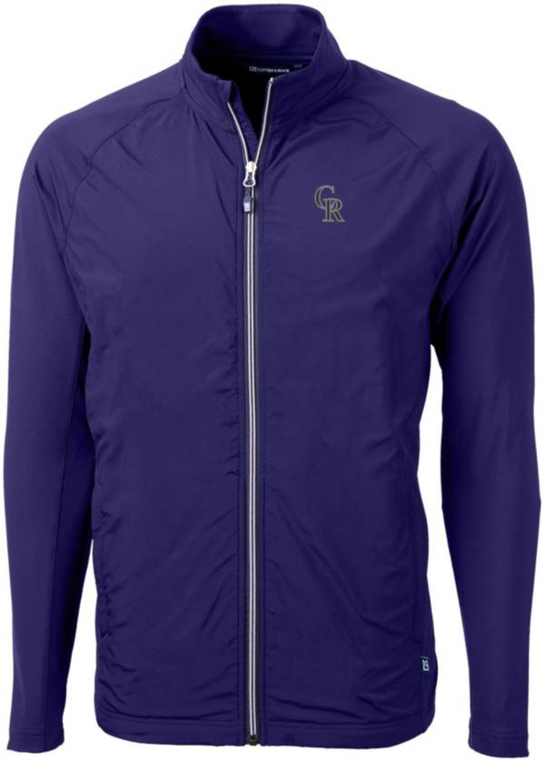 Cutter & Buck Men's Colorado Rockies Purple Eco Knit Hybrid Jacket