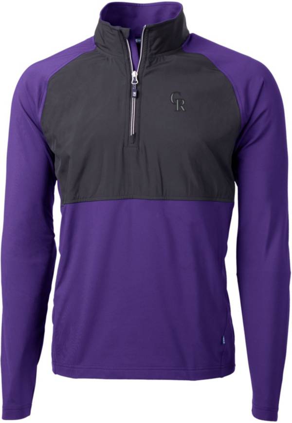 Cutter & Buck Men's Colorado Rockies Purple Eco Knit Stretch 1/4 Zip Pullover product image