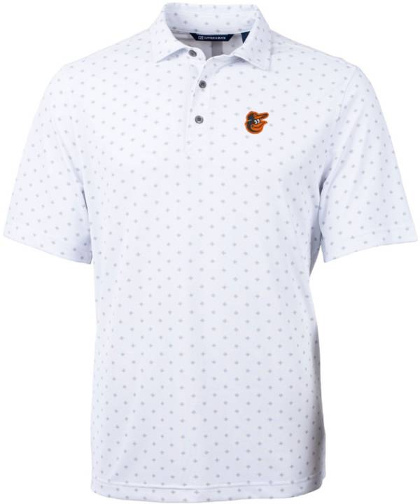 Cutter & Buck Men's Baltimore Orioles White Virtue Eco Pique Tile Print Polo product image