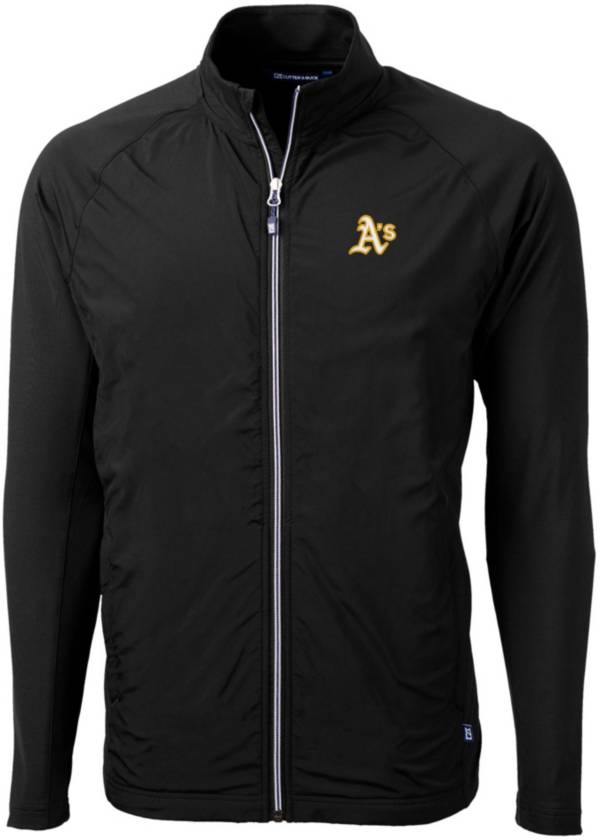 Cutter & Buck Men's Oakland Athletics Black Eco Knit Hybrid Jacket product image