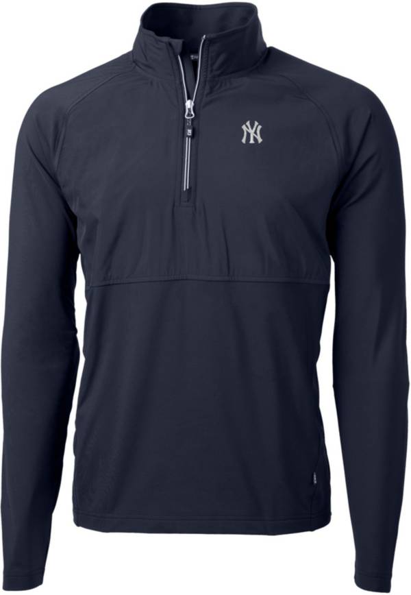 Cutter & Buck Men's New York Yankees Blue Eco Knit Stretch 1/4 Zip Pullover product image