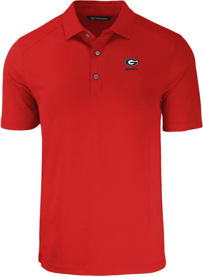 Atlanta Braves Cutter & Buck Forge Eco Double Stripe Stretch Recycled Polo  - Red/White