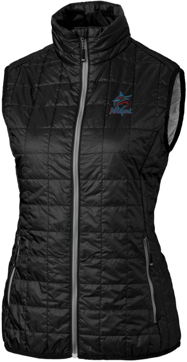 Cutter & Buck Women's  Miami Marlins Black Eco Insulated Full Zip Vest product image