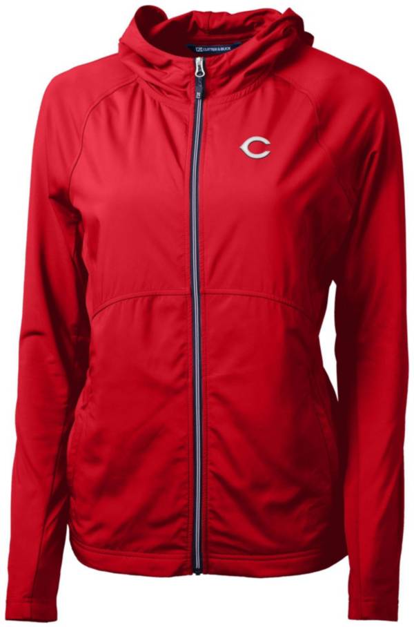 Cutter & Buck Women's Cincinnati Reds Red Eco Knit Hybrid Full Zip Jacket product image