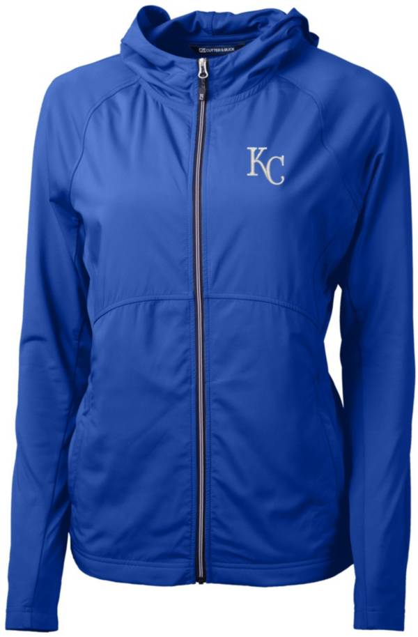 Cutter & Buck Women's Kansas City Royals Blue Eco Knit Hybrid Full Zip Jacket product image