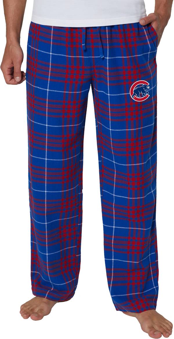 NEW, Short Men's Royal Blue Plaid Flannel Pajama Bottoms –