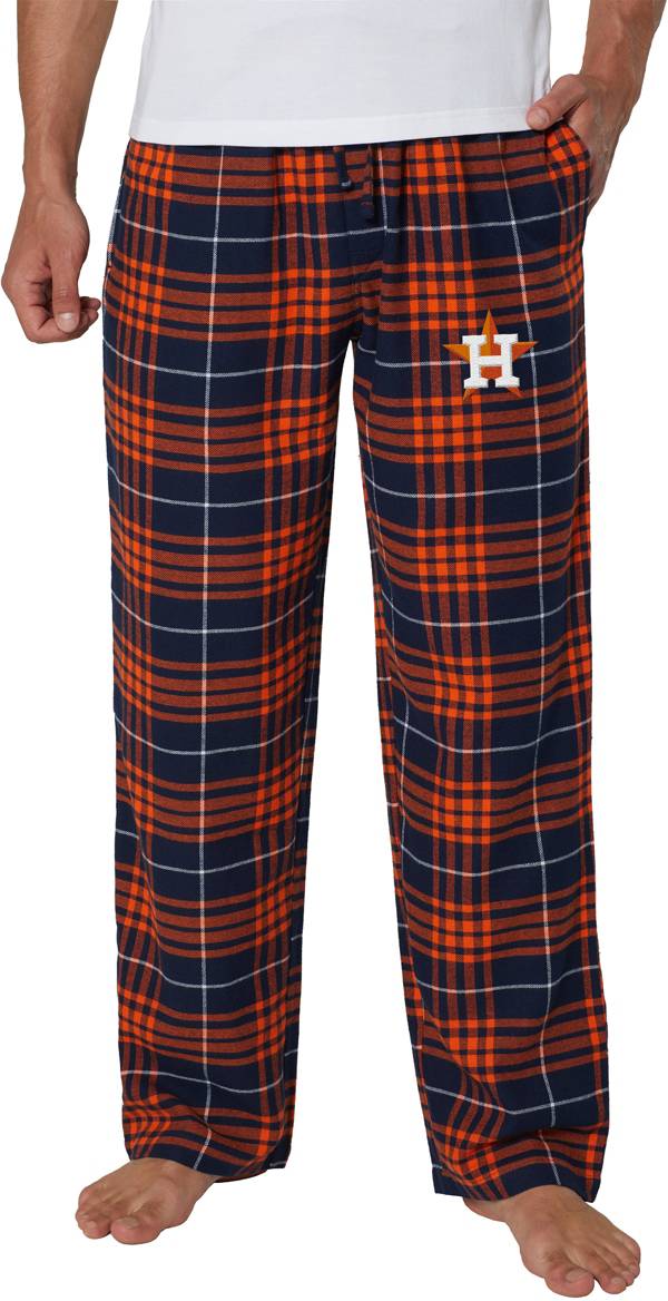 CLUB ROOM Men's Flannel Plaid Pajama Pants, Orange/Navy, size S