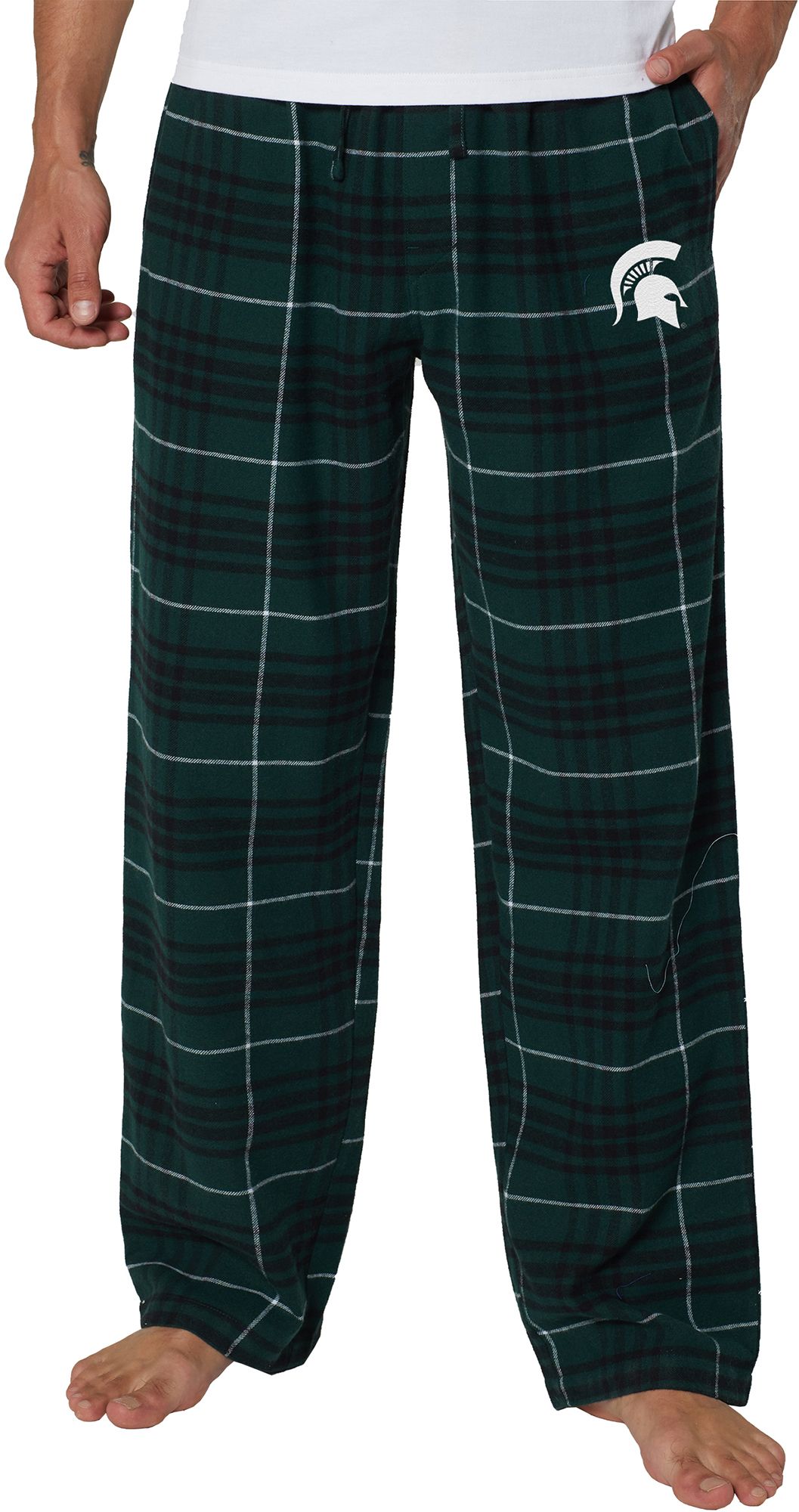 College Concepts Men's Michigan State Spartans Green Concord Flannel Pants