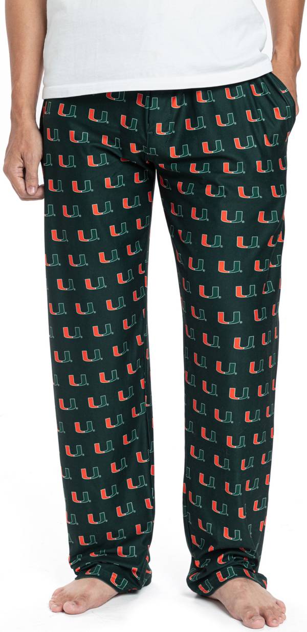 College Concepts Men's Miami Hurricanes Green Gauge Knit Fleece Pants