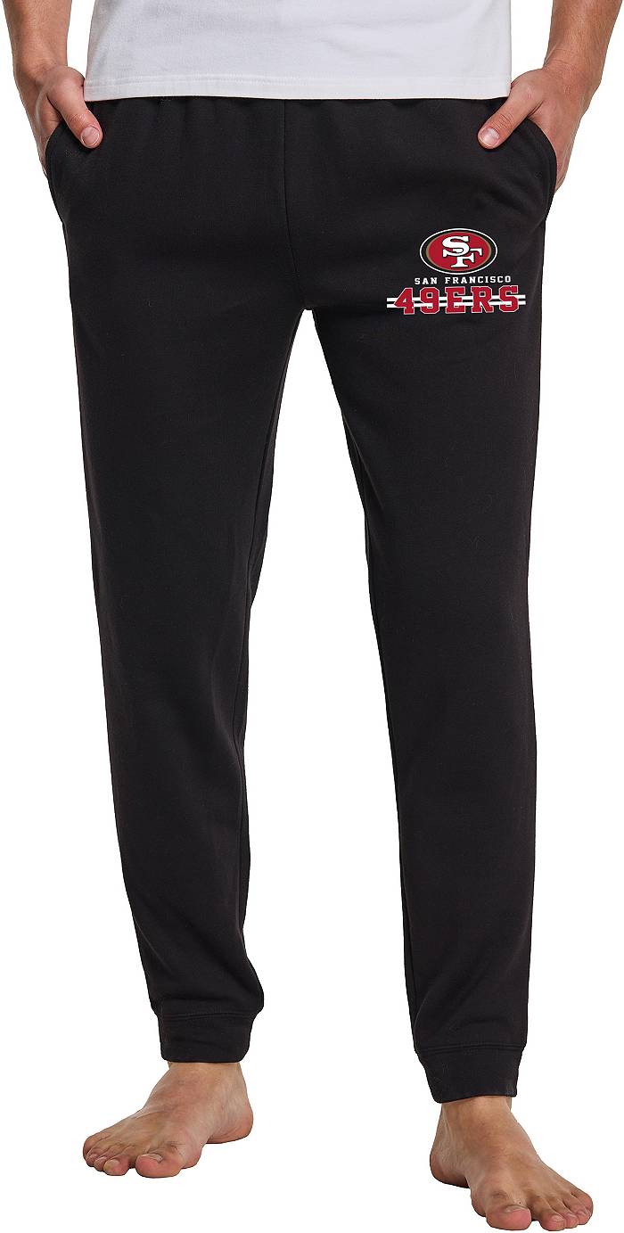 Concepts Sport Men's San Francisco 49ers Black Biscayne Flannel Pants