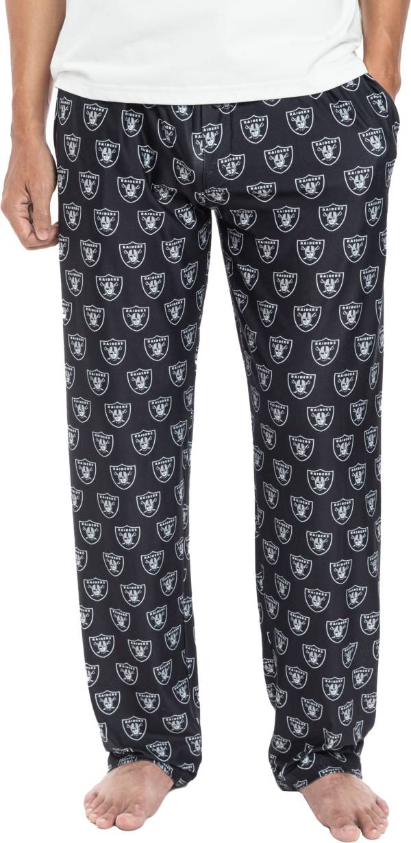 Men's Concepts Sport Black Las Vegas Raiders Primetime All Over Print  Fleece Pants 