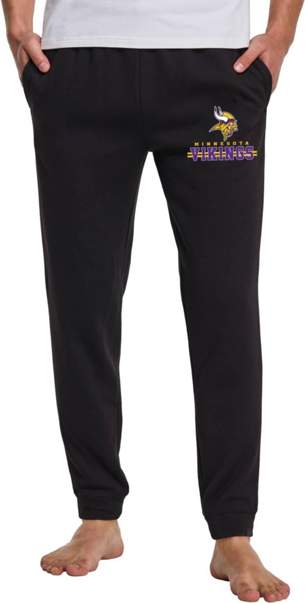 Concepts Sport Men's Minnesota Vikings Black Biscayne Flannel Pants