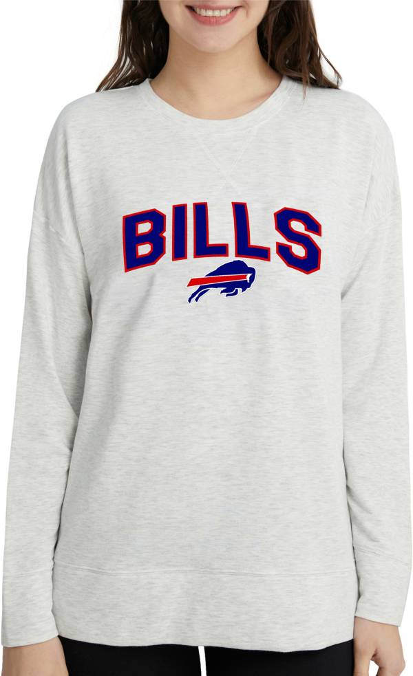 Concepts Sport Women's Buffalo Bills Brushed Terry Oatmeal Long Sleeve Crew  Sweatshirt