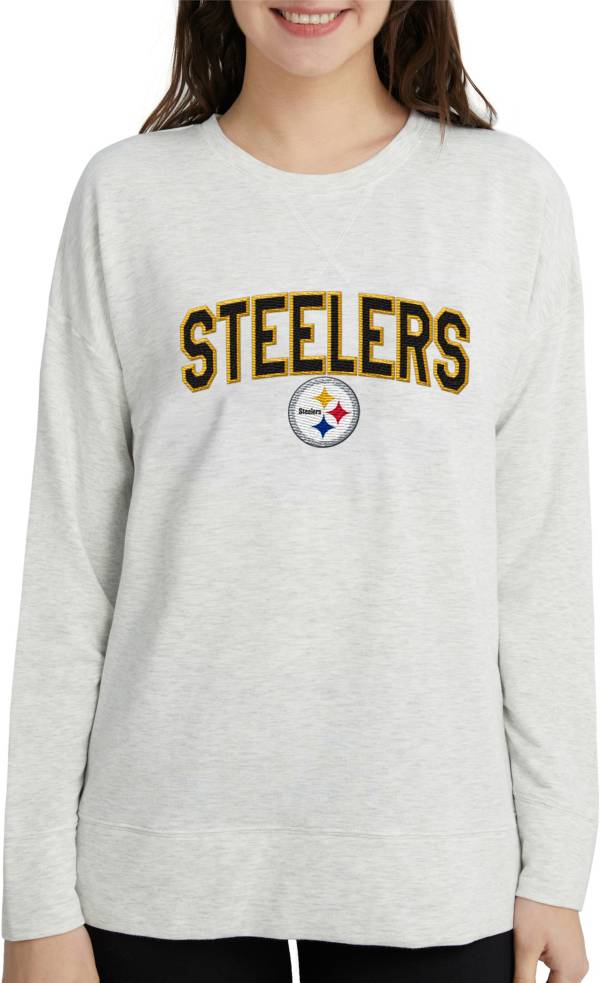 Concepts Sport Women's Pittsburgh Steelers Brushed Terry Oatmeal