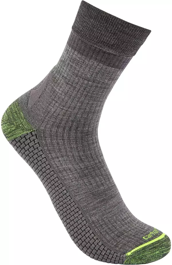 Carhartt Force Grid Lightweight Wool Short Crew Socks, Men's, XL, Gray