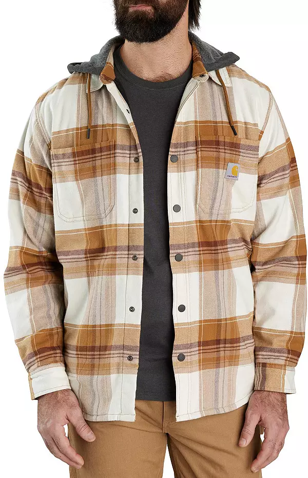 Carhartt Men's Flannel Hooded Shirt Jacket