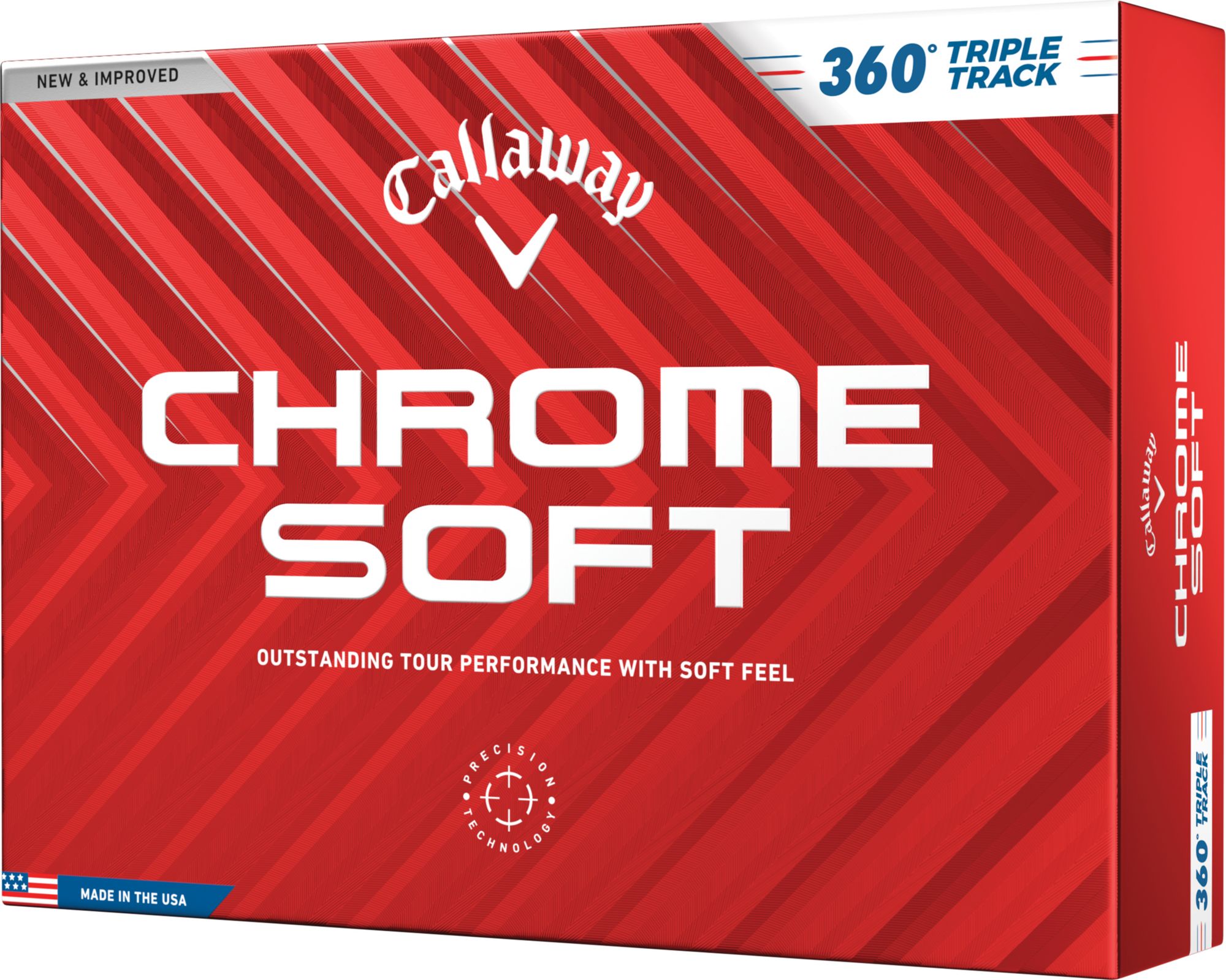 Callaway 2024 Chrome Soft Triple Track 360 Golf Balls Golf Galaxy   23CWYU2024CHRMSFTGBLA White