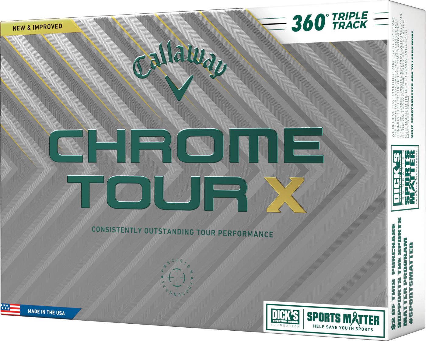 Callaway 2024 Chrome Tour X Triple Track 360 Sports Matter Golf Balls