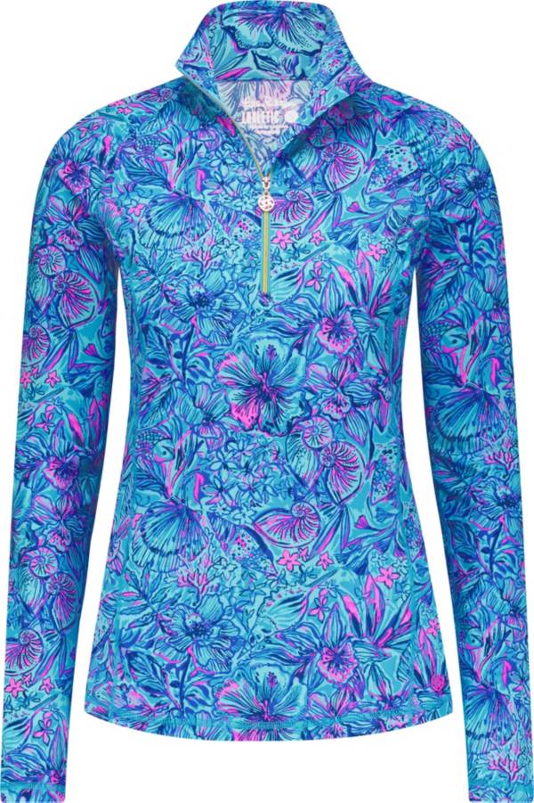 Women's UPF 50+ Luxletic Justine Pullover in Blue - Lilly Pulitzer