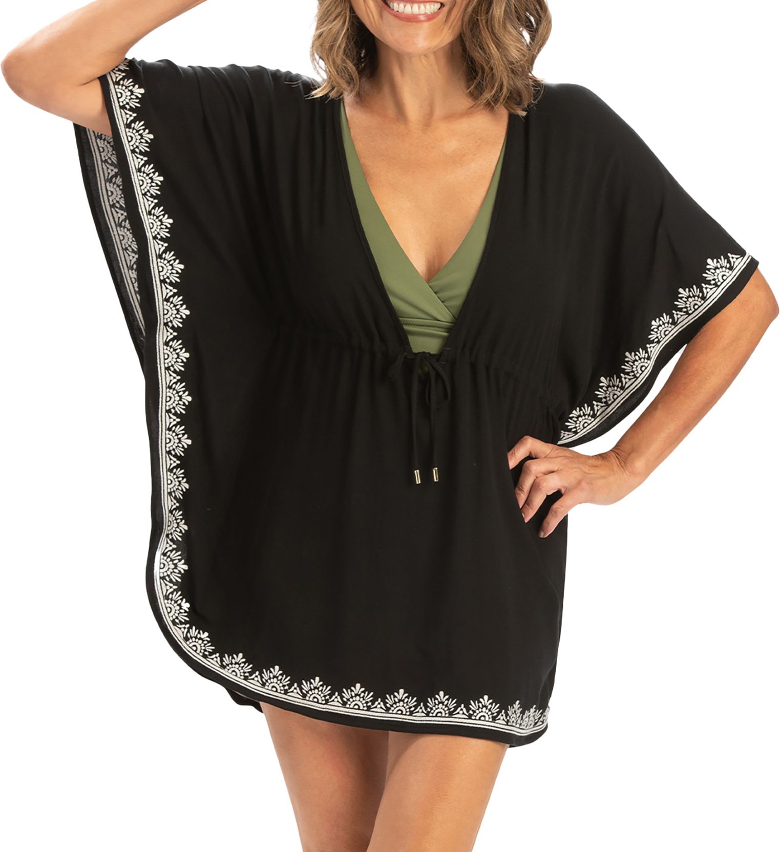 Dolfin Women's Solid V-Neck Kaftan Swim Cover-Up product image
