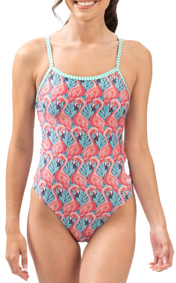 Dolfin Women's Uglies Flamingo Print One Piece Swimsuit