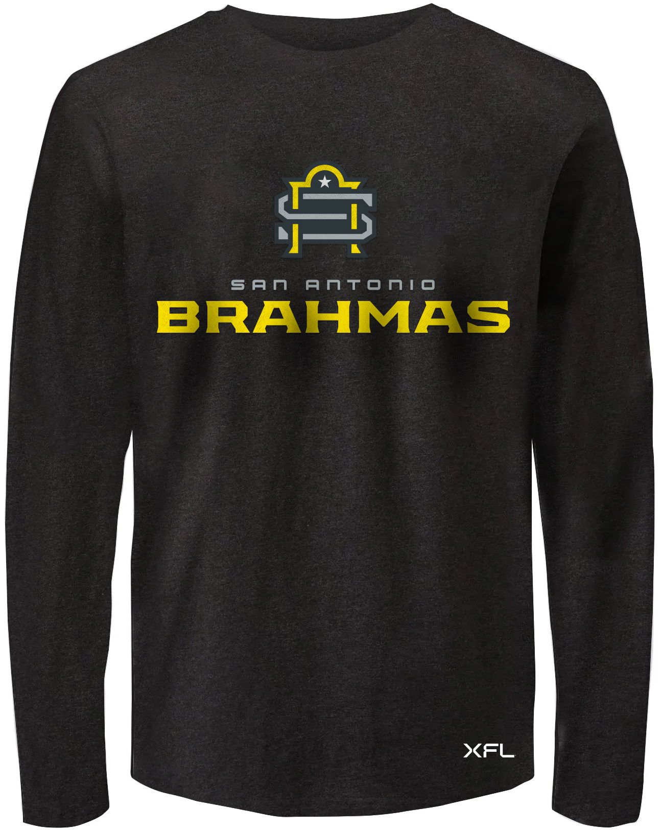San Antonio Brahmas Men's 2nd Flat Charcoal Long Sleeve T-Shirt