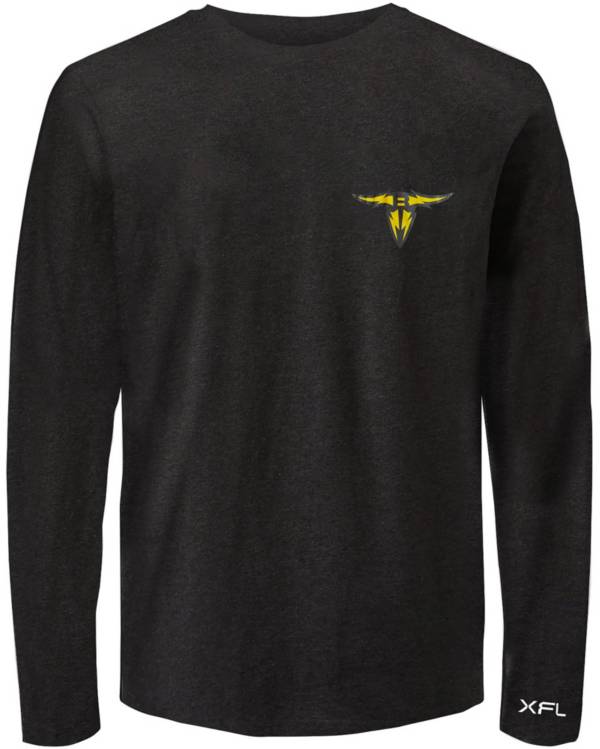 XFL Men's San Antonio Brahmas Lockup Logo Charcoal Long Sleeve T-Shirt product image
