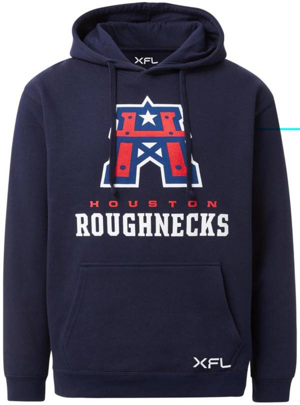 XFL Men's Houston Roughnecks Lockup Logo Navy Hoodie product image