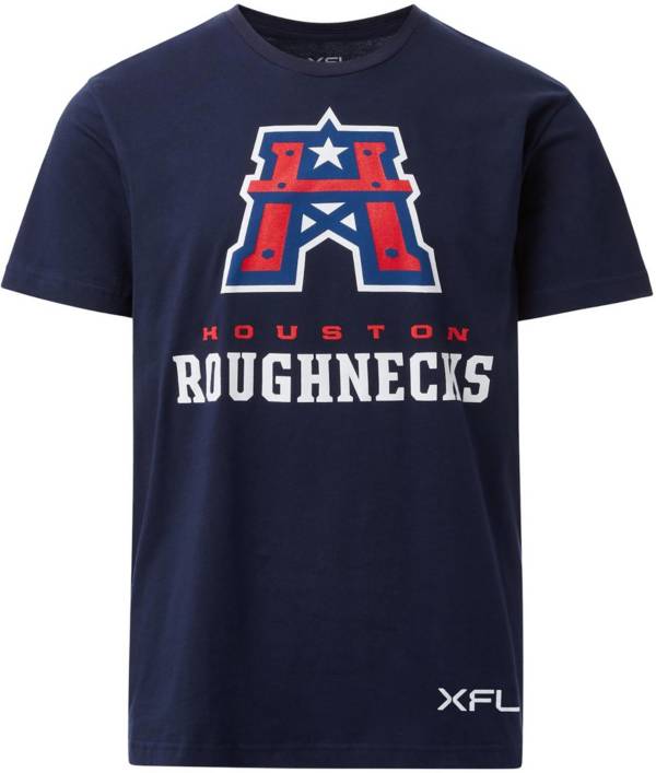 XFL Men's Houston Roughnecks Lockup Logo Navy T-Shirt product image