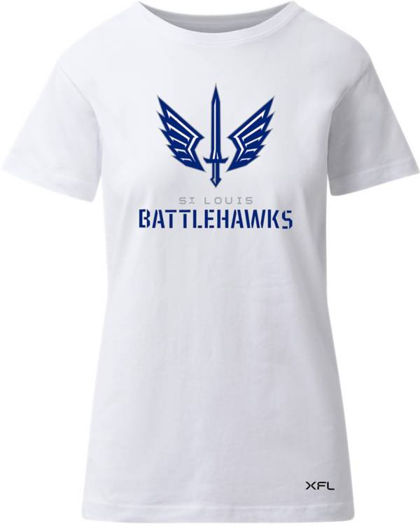 Women's Xfl St. Louis Battlehawks Lockup Logo T-Shirt - White - 1 Each
