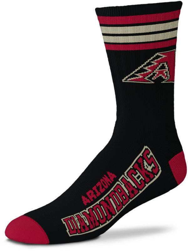 For Bare Feet Arizona Diamondbacks Black 4 Stripe Deuce Crew Socks product image