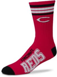 For Bare Feet Cincinnati Reds Red 4 Stripe Deuce Crew Socks | Dick's ...