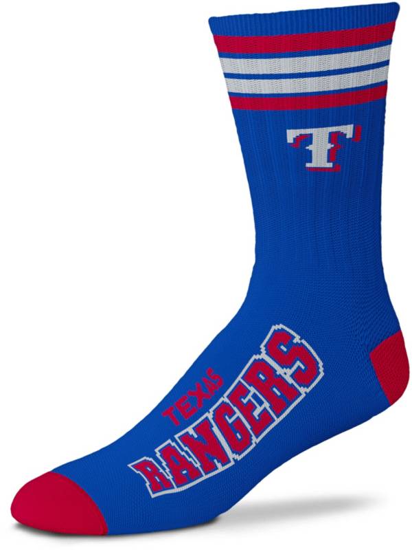 For Bare Feet Texas Rangers Blue 4 Stripe Deuce Crew Socks product image