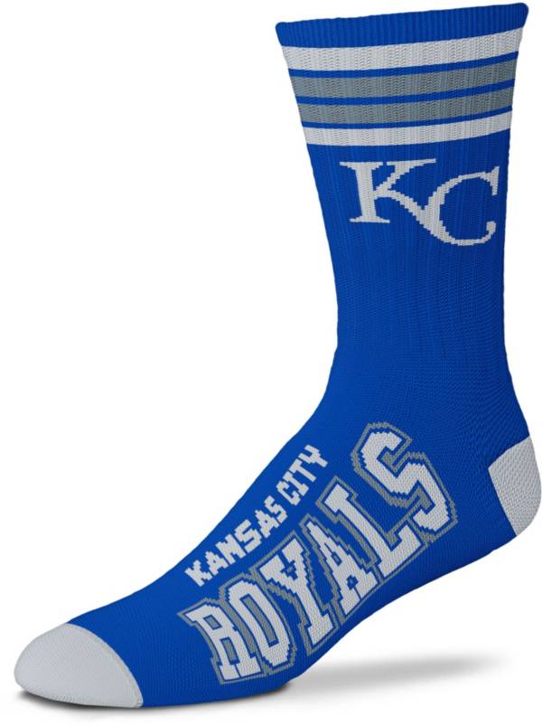 For Bare Feet Kansas City Royals Blue 4 Stripe Deuce Crew Socks product image