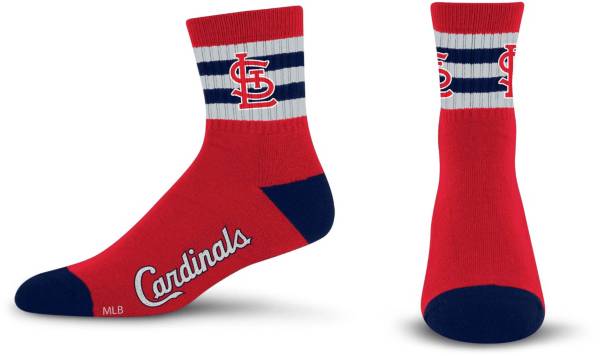 For Bare Feet Youth St. Louis Cardinals 5 Stripe Logo Crew Socks | Dick ...