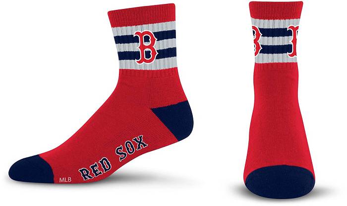 For Bare Feet Youth Boston Red Sox 5 Stripe Logo Crew Socks
