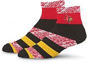 Louisville Cardinals Red & Black Sport Fan Deuce Crew Socks