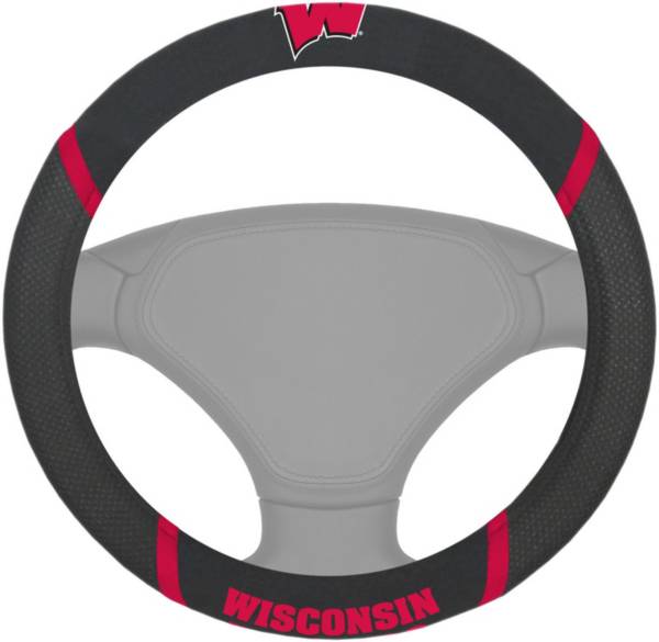 FANMATS Wisconsin Badgers Football Grip Steering Wheel Cover product image