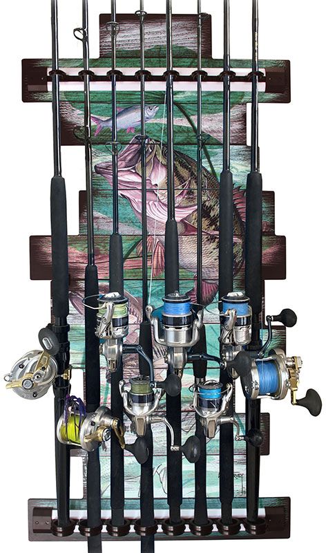 Rush Creek Guy Harvey Bass Fishing Storage Rack 8 Rod Holder product image