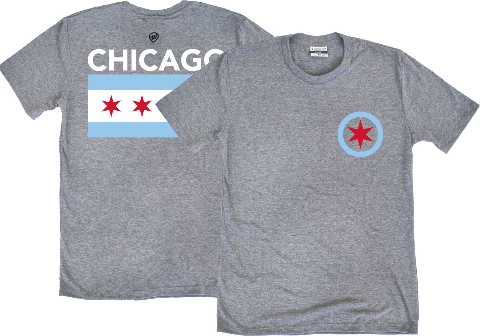 Where I'm From Adult Chicago Flag Grey T-Shirt product image