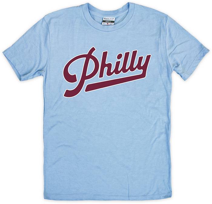 Where I'm from Philadelphia Philly Slash Light Blue T-Shirt, Men's, XL