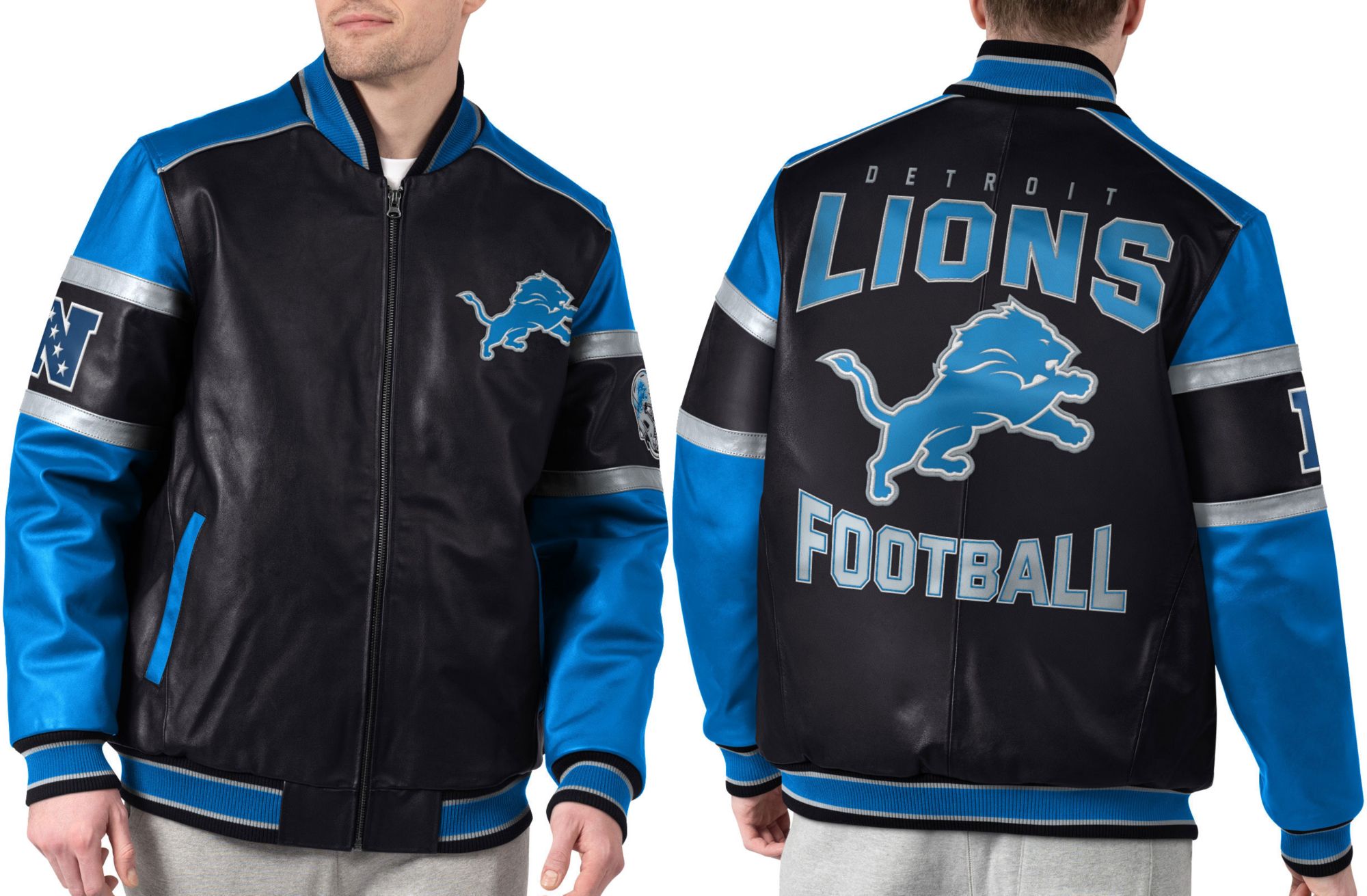 G-Iii Starter Men's Detroit Lions Leather Jacket - Big Apple Buddy