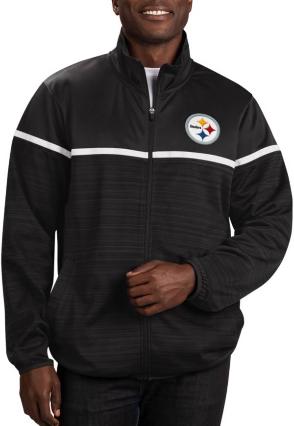 G-III Men's Pittsburgh Steelers Huddle Full-Zip Black Track Jacket product image