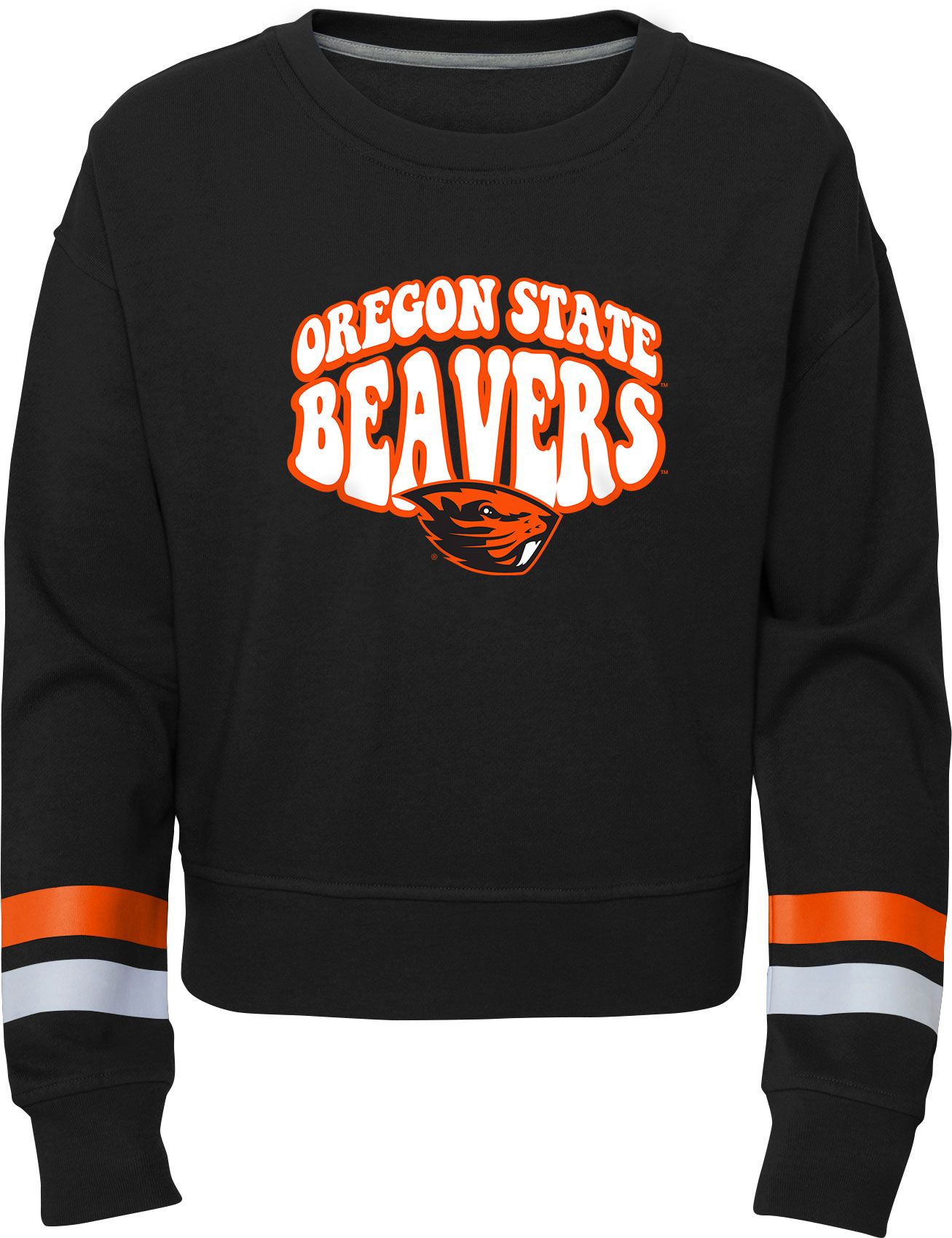 Gen2 Girls' Oregon State Beavers Black 70's Crewneck Sweatshirt