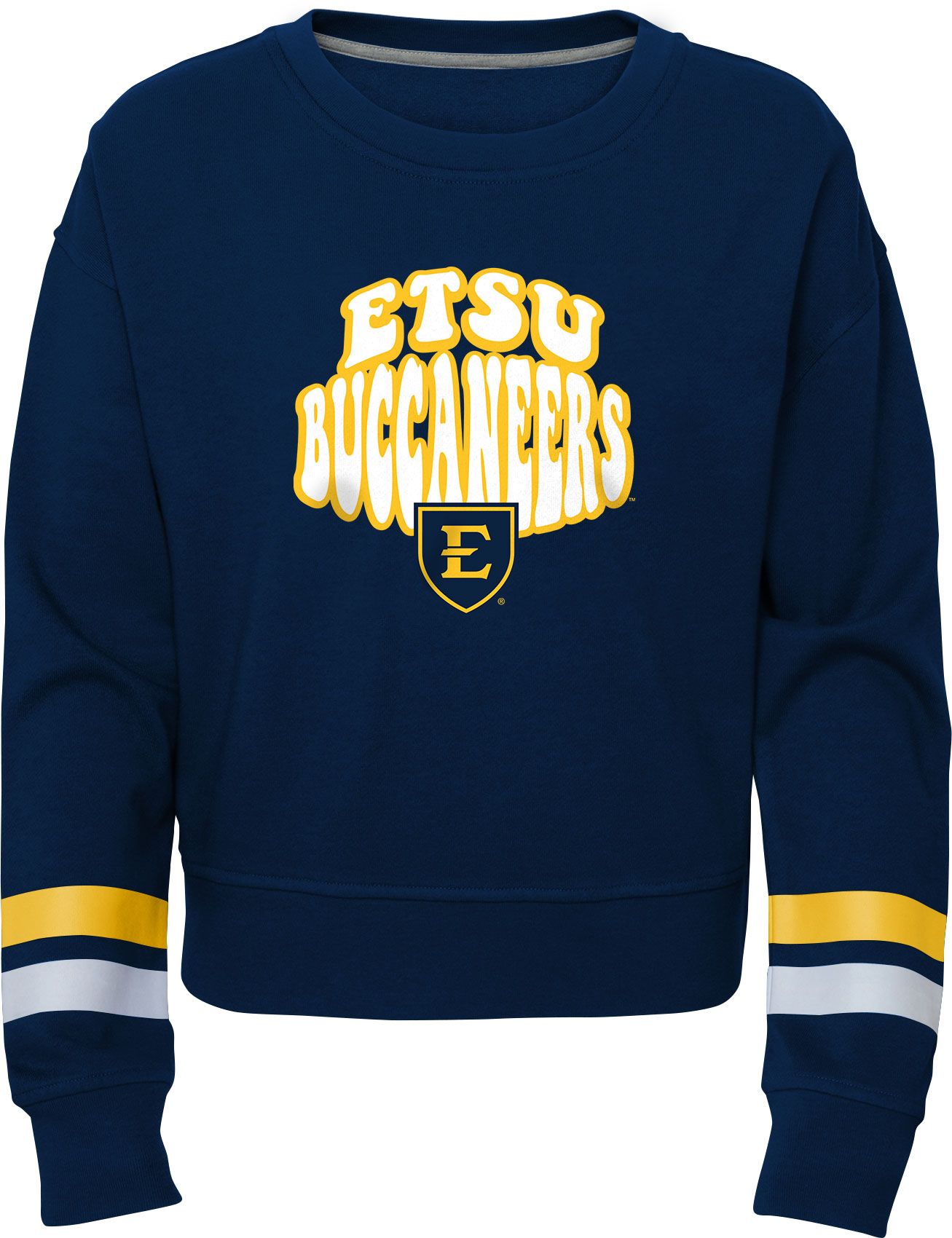 Gen2 Girls' East Tennessee State Buccaneers Navy 70's Crewneck Sweatshirt