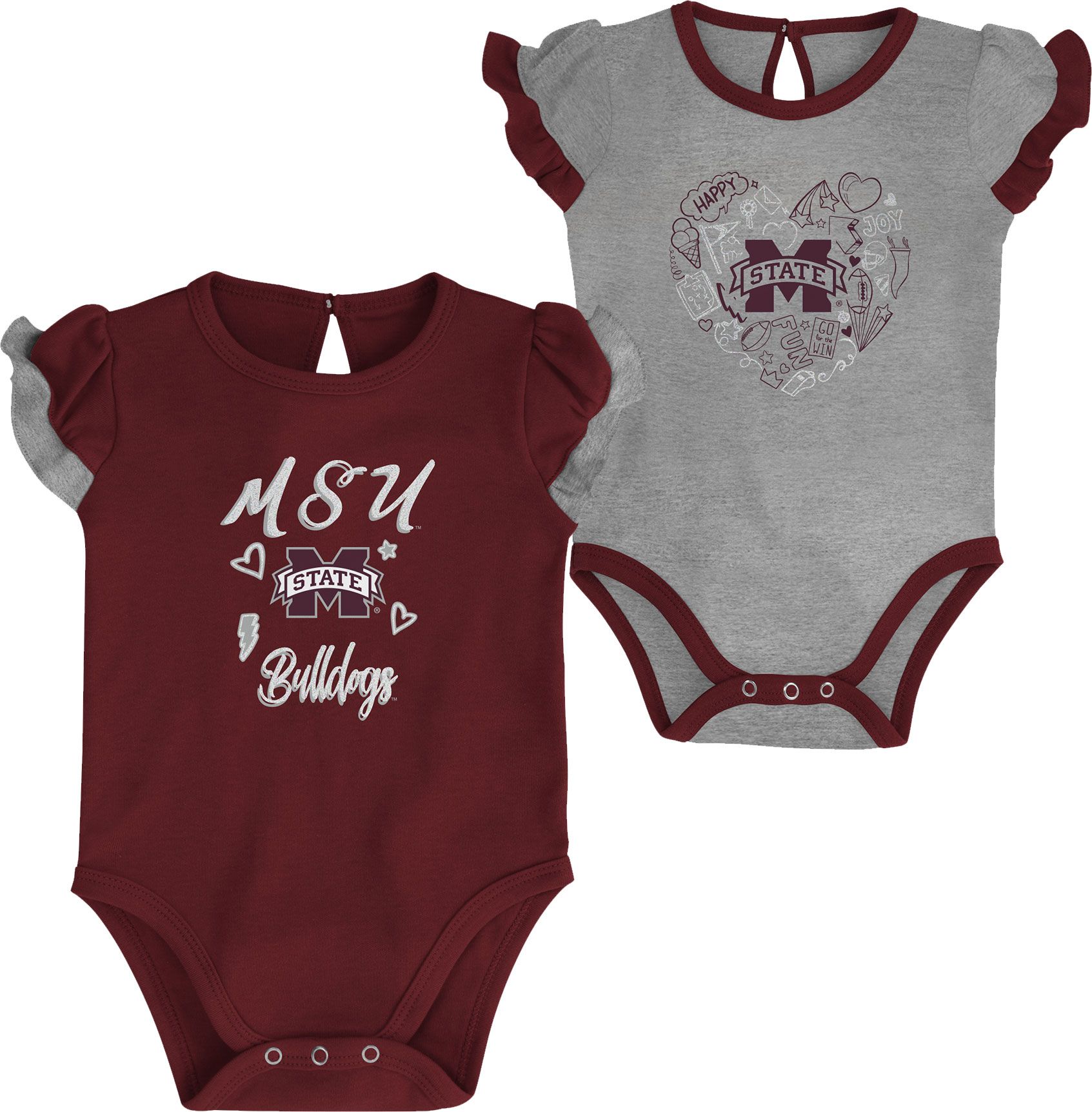 Gen2 Infant Mississippi State Bulldogs 2 Much Love 2-Piece Creeper Set product image