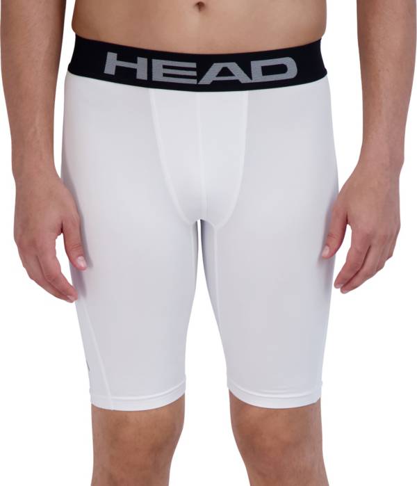 Mens white hot sale compression shorts