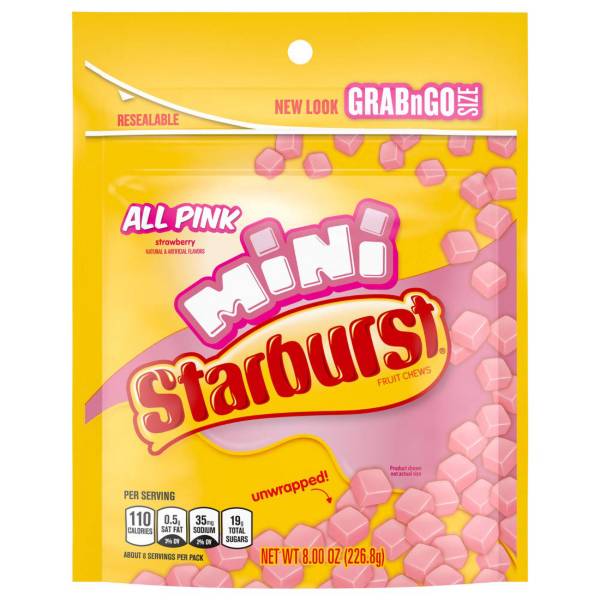 STARBURST Minis All Pink Fruit Chews Candy – 8 oz. product image
