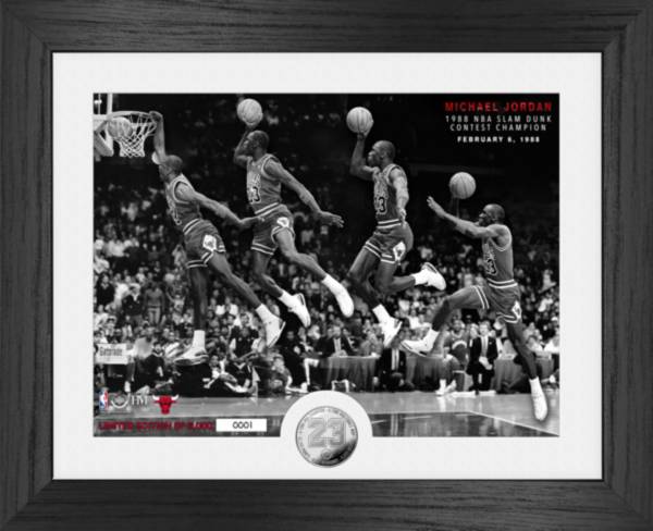 Highland Mint Chicago Bulls Michael Jordan 1988 Slam Dunk Contest Champion Silver Coin Photo Frame product image